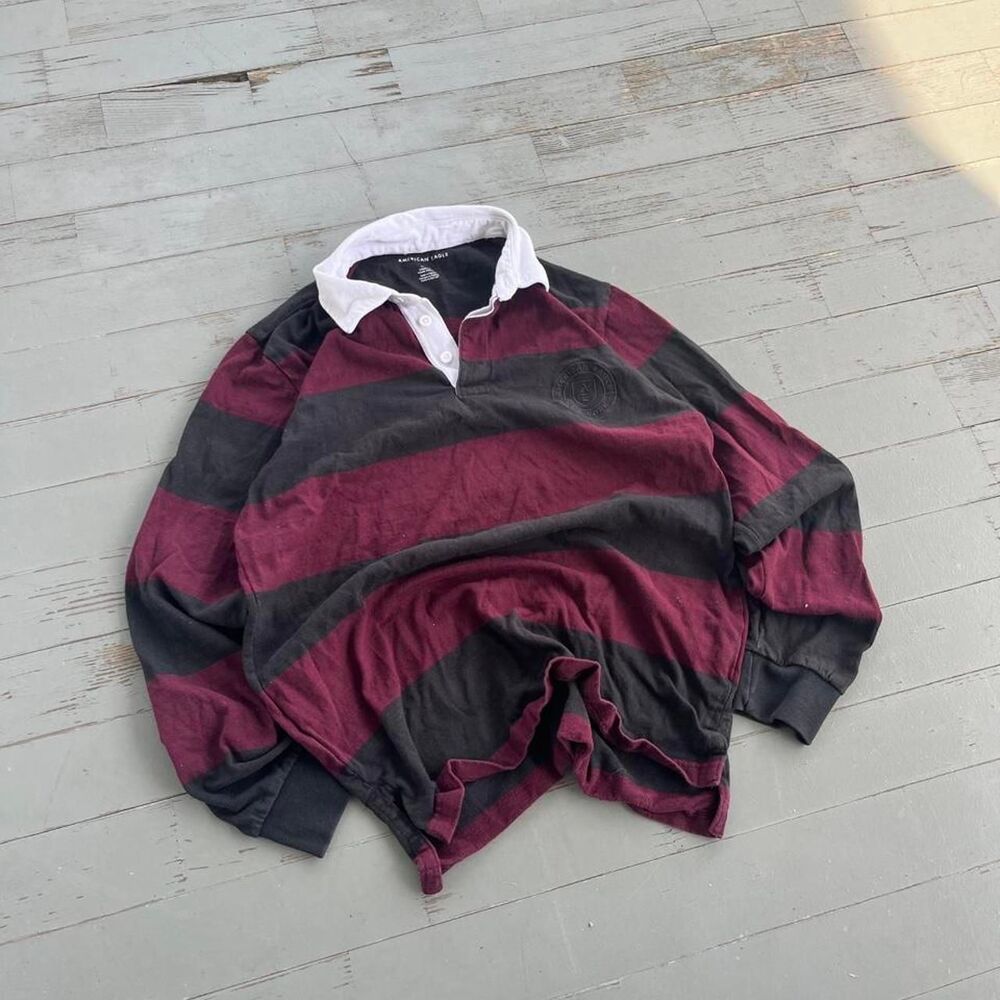 American Eagle Old Money Y2K Rugby Longsleeve Shirt